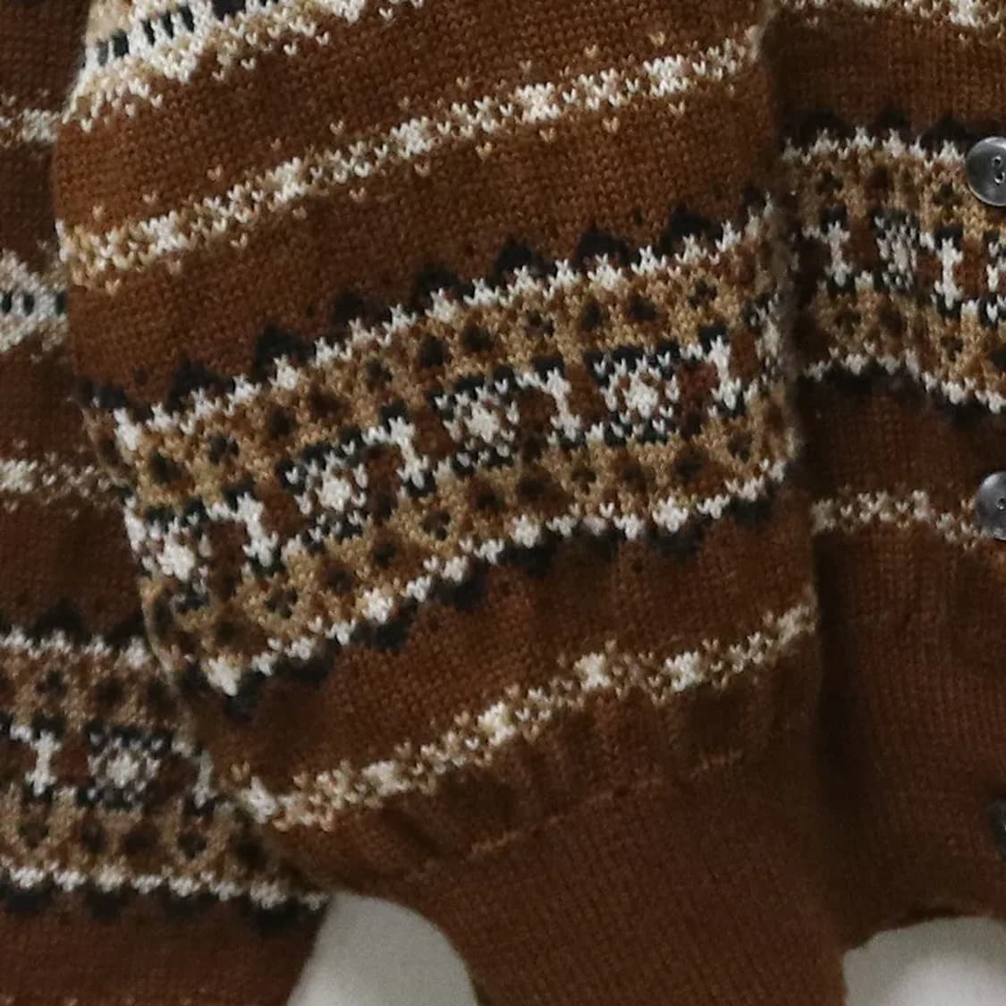 ROCOCO 눈꽃 패턴 울 혼방 니트 가디건 62061 상품이미지4