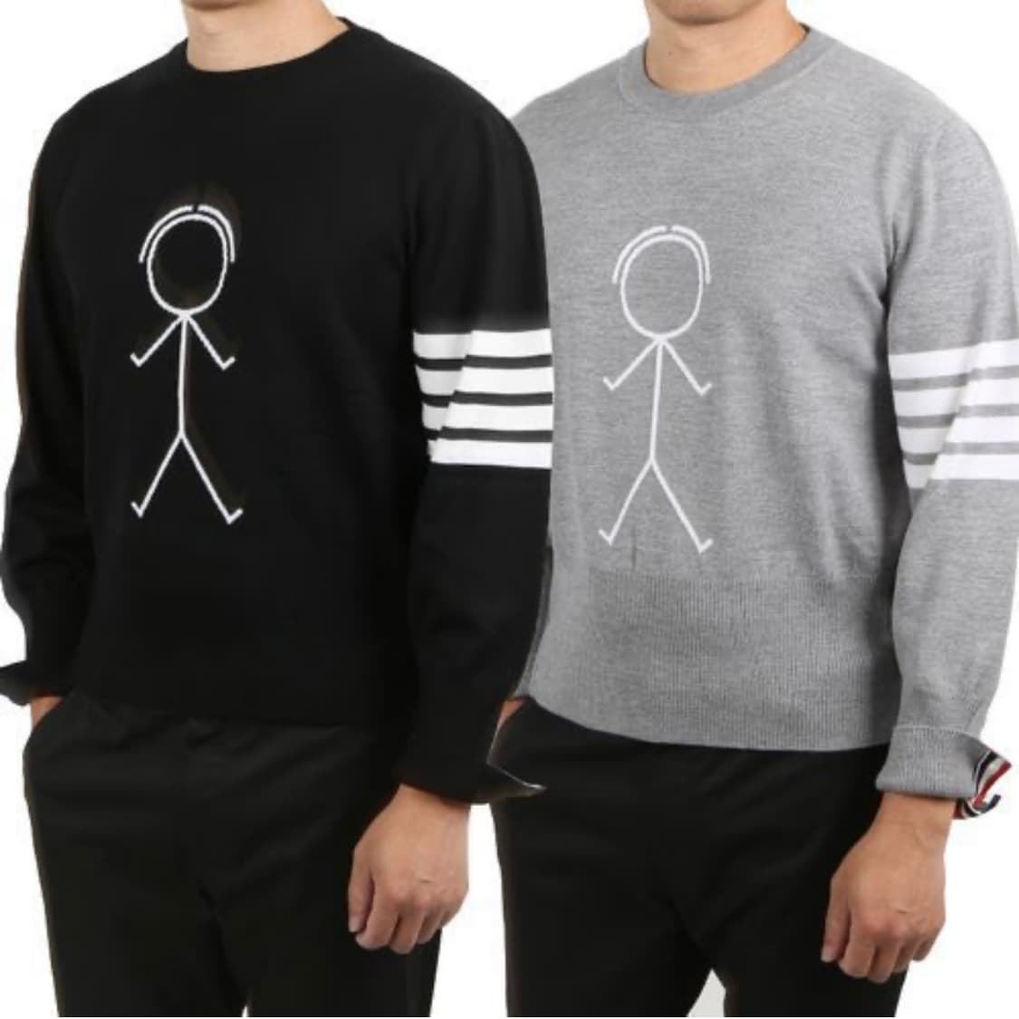 [미사용/2] 톰브라운 사선완장 인타르시아 아이콘 울 니트 블랙 상품이미지8