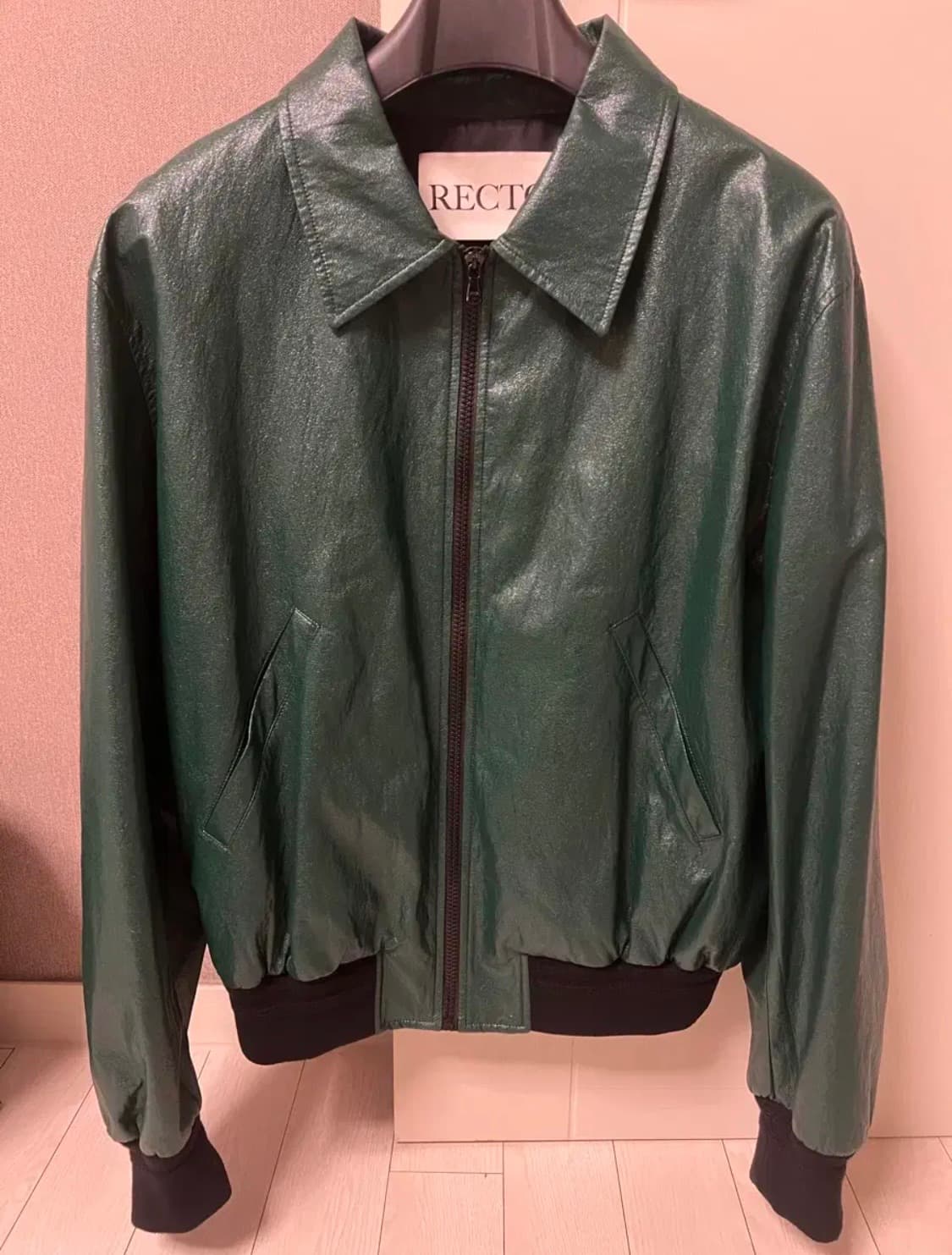 렉토 딥그린 레더 자켓(쌈디 착용) 상품이미지5