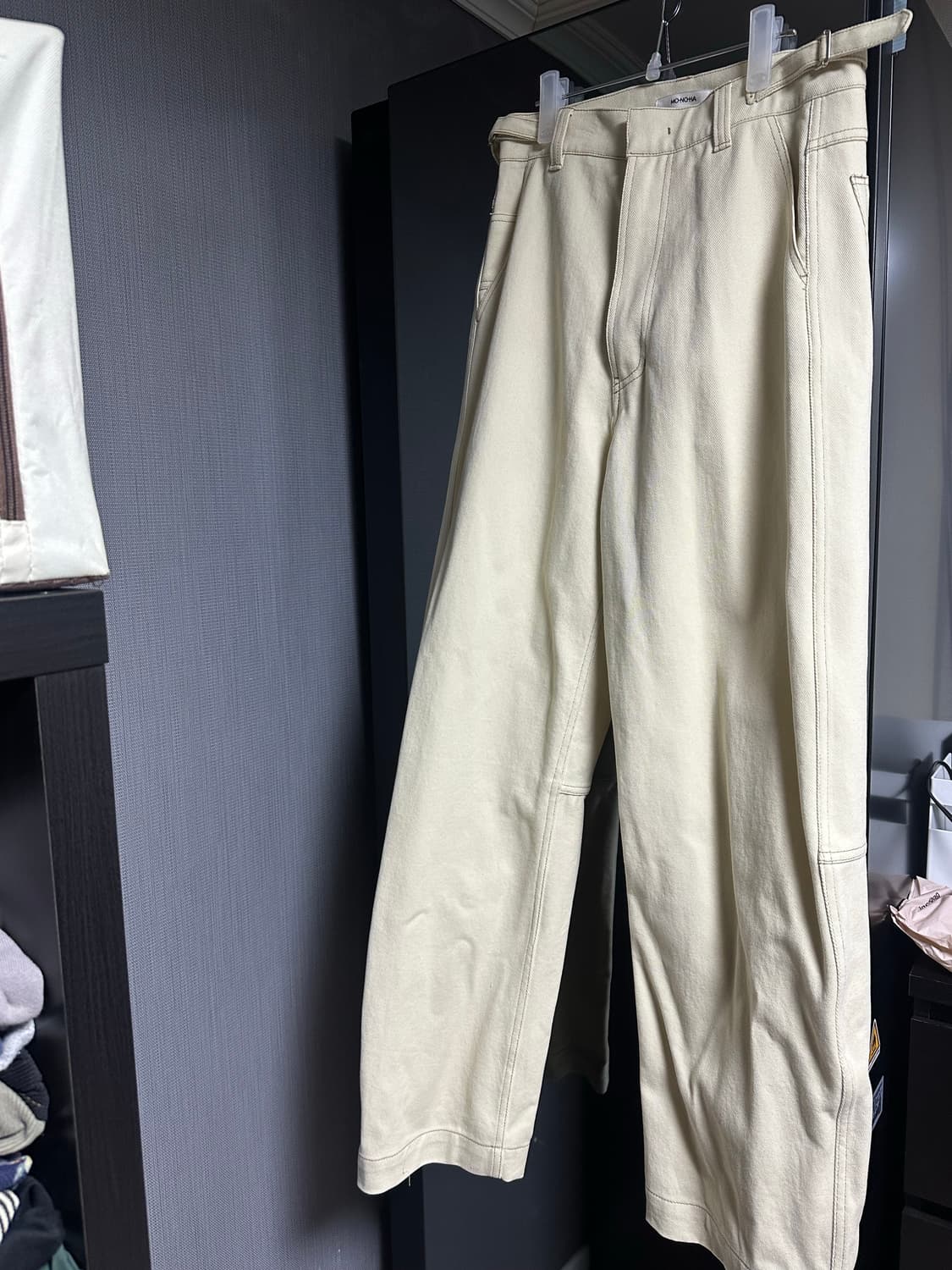 모노하 코튼커브팬츠 아이보리색상 상품이미지2