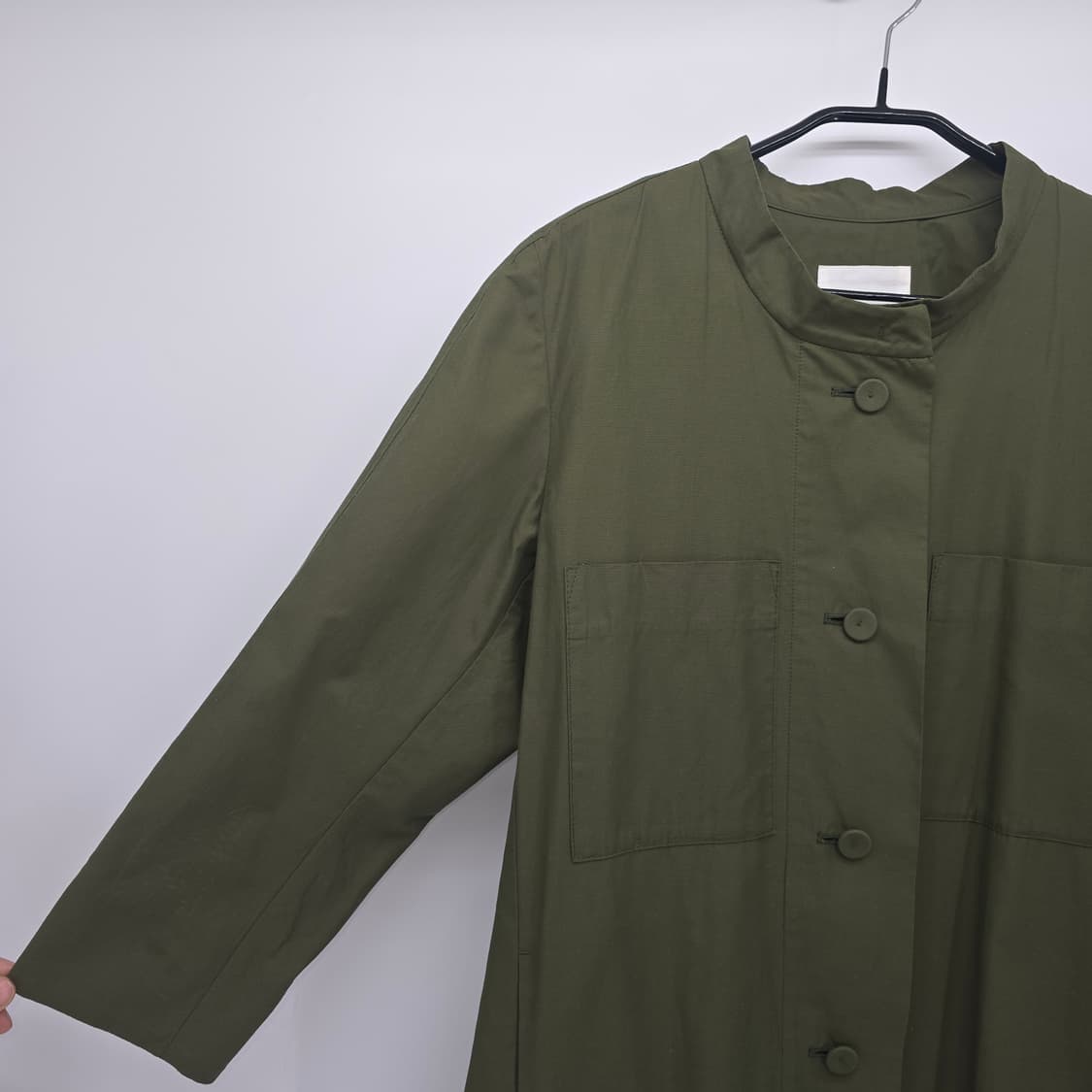 KUHO 카키색 롱 셔츠 코트 상품이미지2