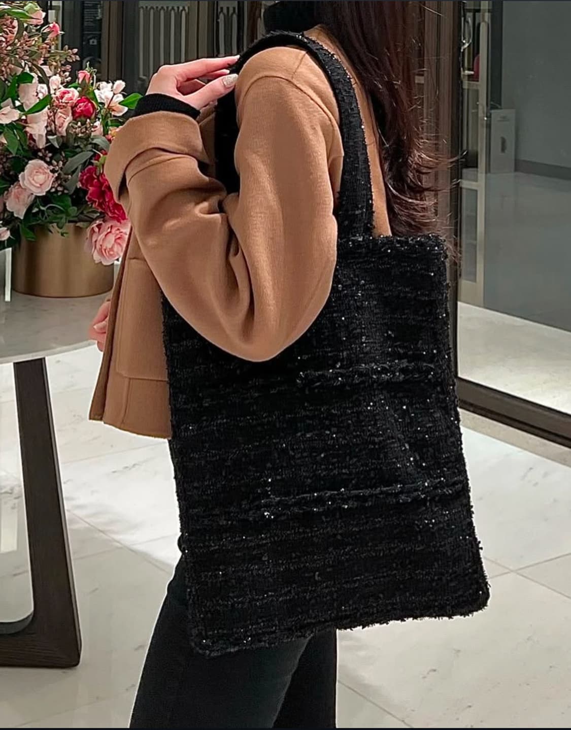 트위드 에코백 숄더백 상품이미지8