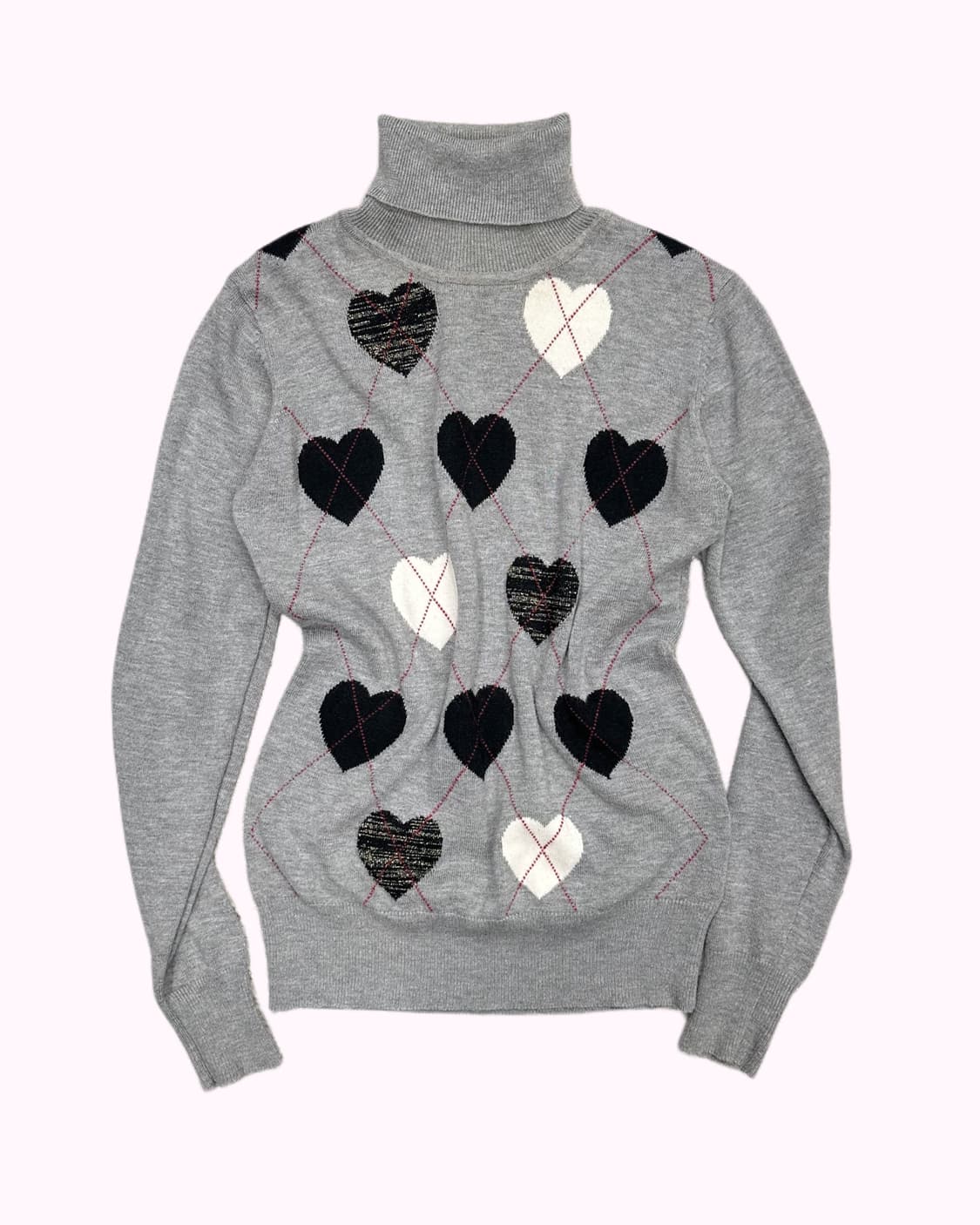 heart argyle turtle-neck knit 상품이미지1