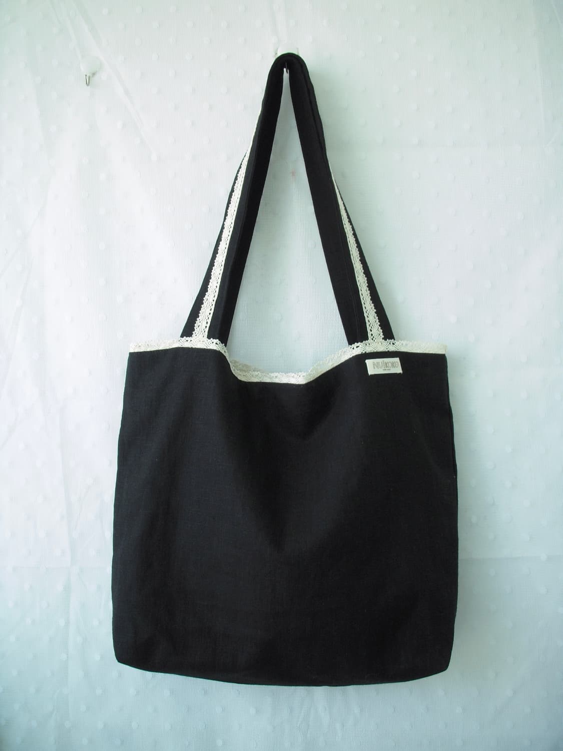 [HAND MADE] 핸드메이드 고양이 포켓 패치워크 숄더백 모리걸 상품이미지5