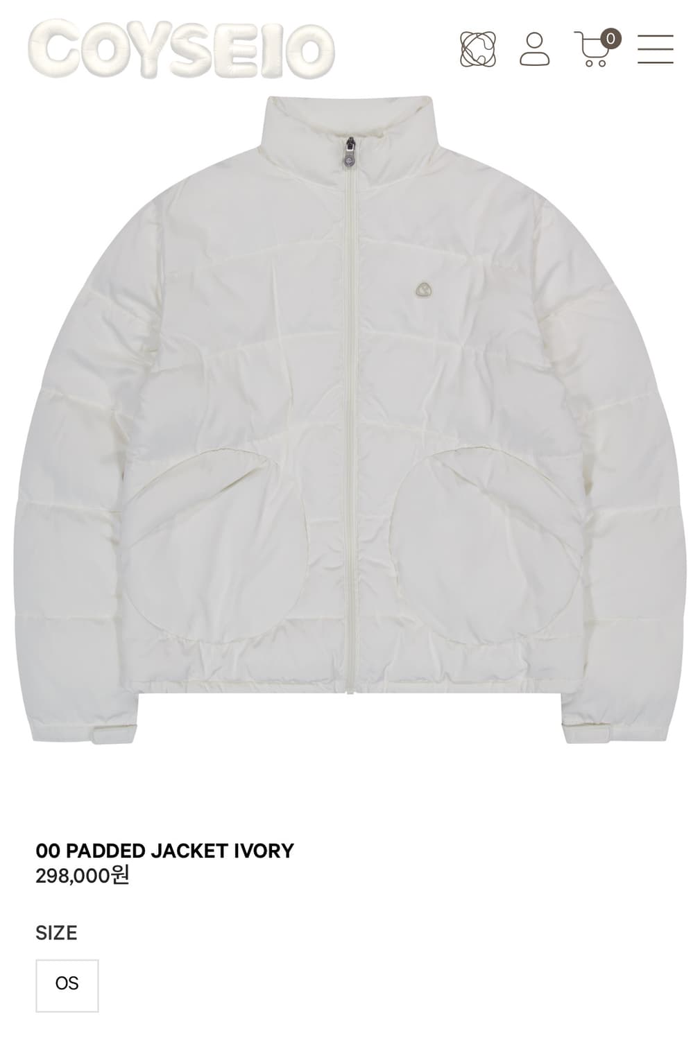 COYSEIO 코이세이오 패딩 아이보리 00 PADDED JACKET 상품이미지1