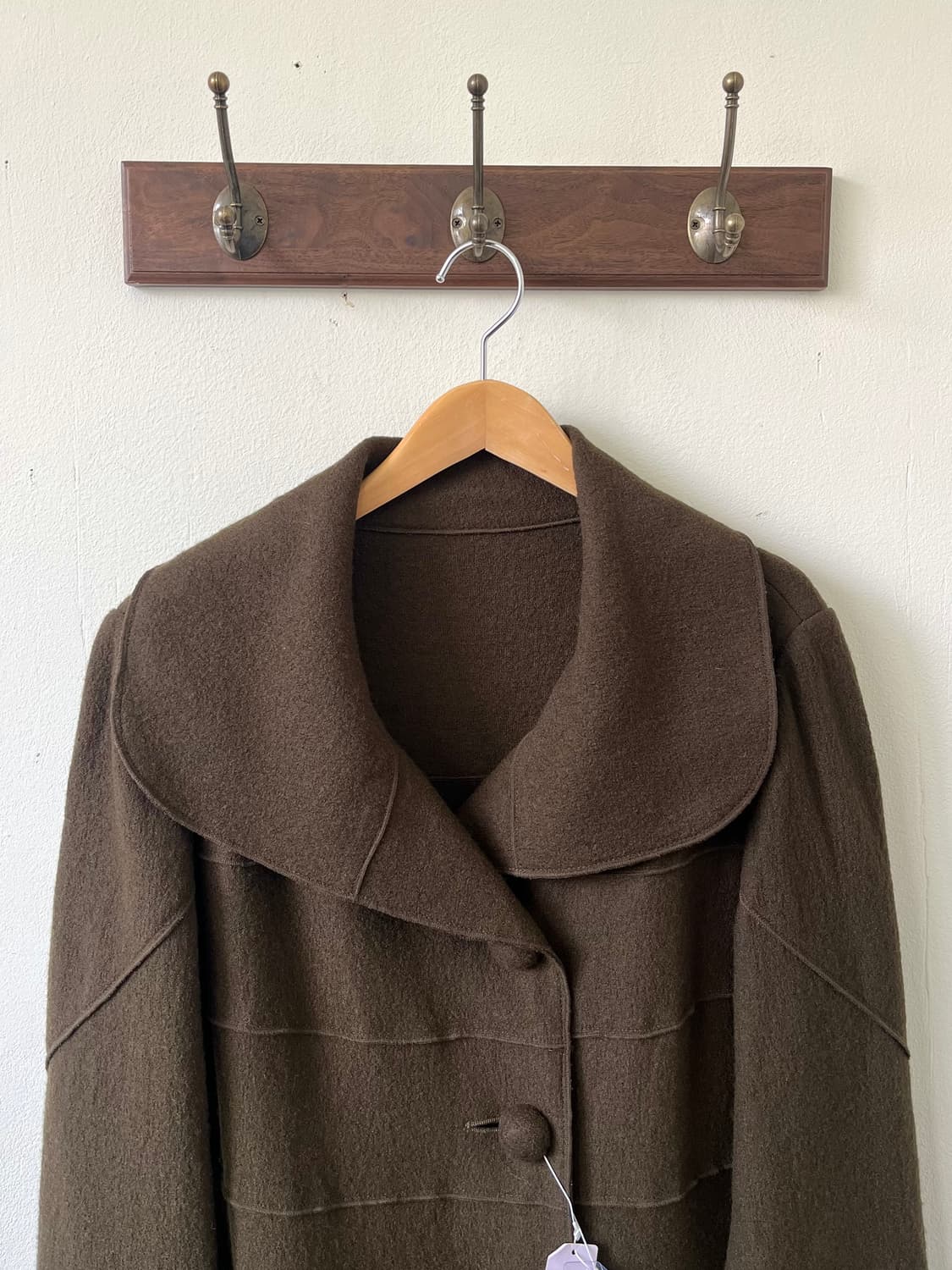 Vertical 풀 카라 올리브 롱 코트 상품이미지2