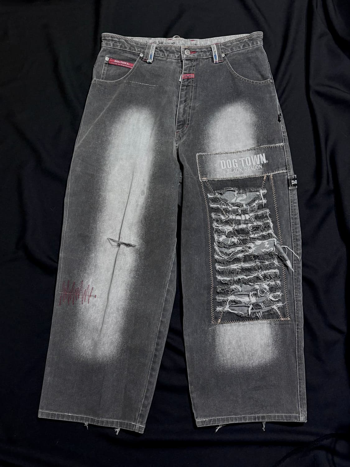 도그타운 블랙 드래곤 워싱 흑청 와이드 데님 상품이미지2