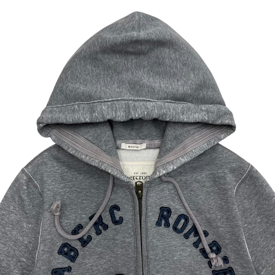 아베크롬비 패치 로고 그레이 후드집업 M 상품이미지4