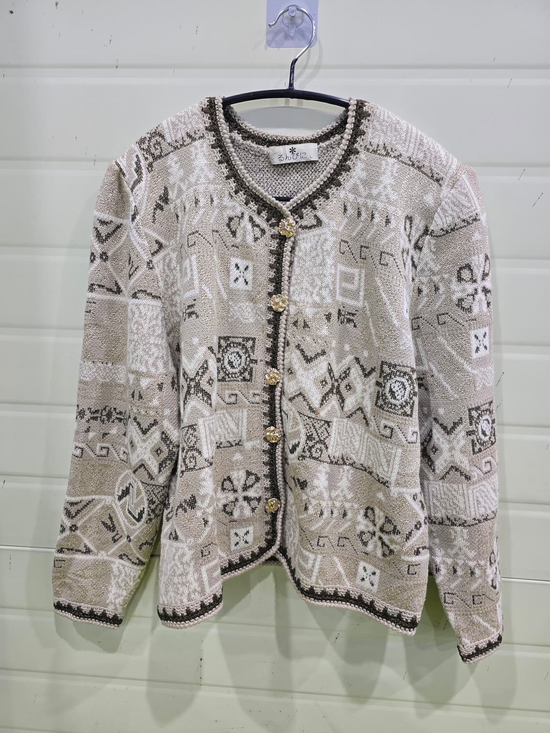 [룸비니] 일본 빈티지 패턴 울 가디건 상품이미지1