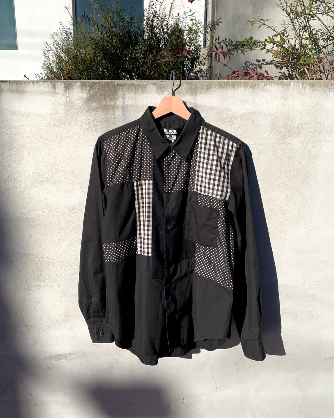 꼼데가르송 블랙 패치워크 셔츠 상품이미지1