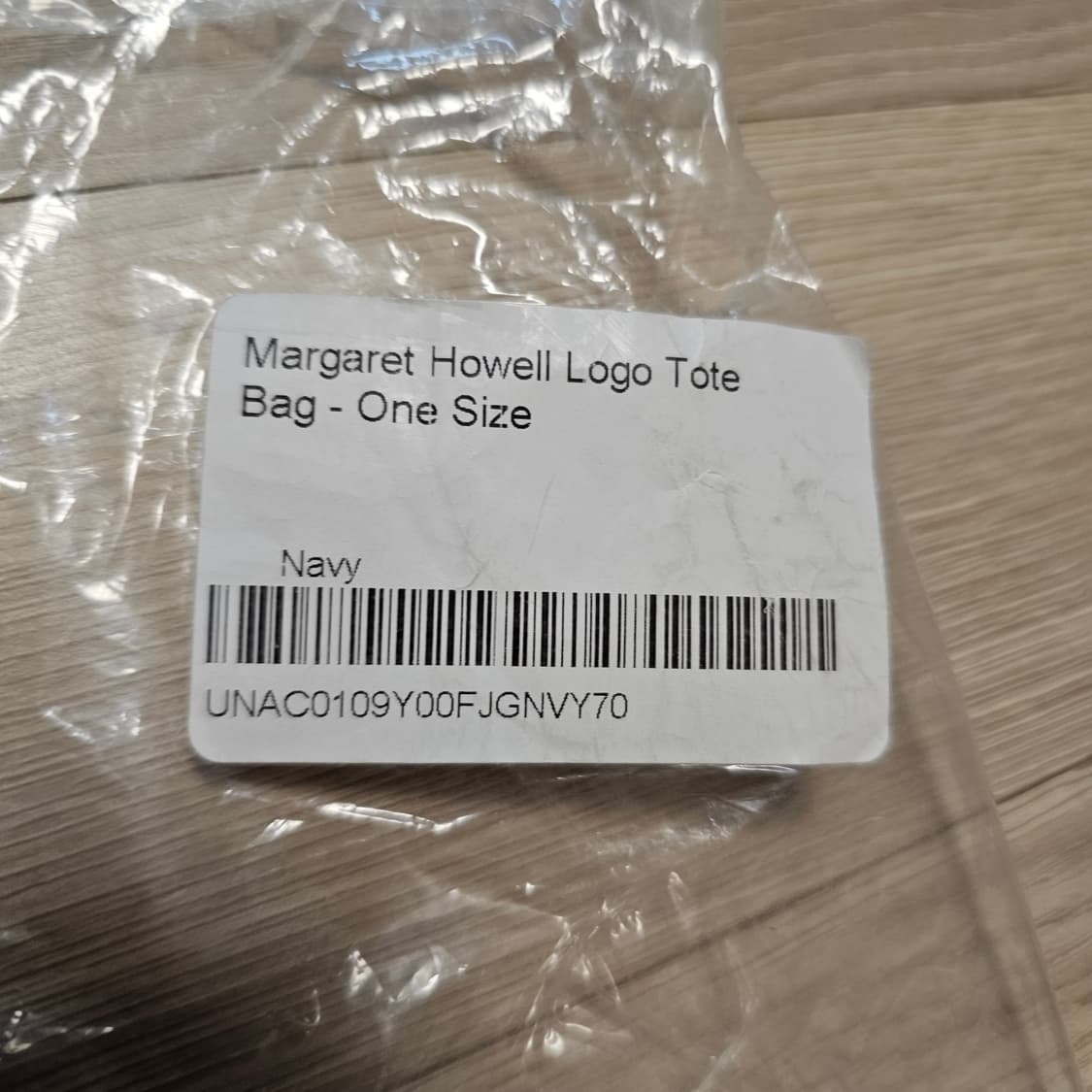 새제품) MHL 마가렛호웰 토트백 에코백 가방 공용 네이비 46*44 상품이미지4