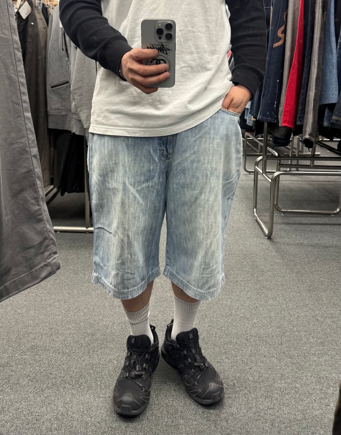 OS)Vans U.S.A 빈티지 연청 버뮤다 데님 팬츠 상품이미지1