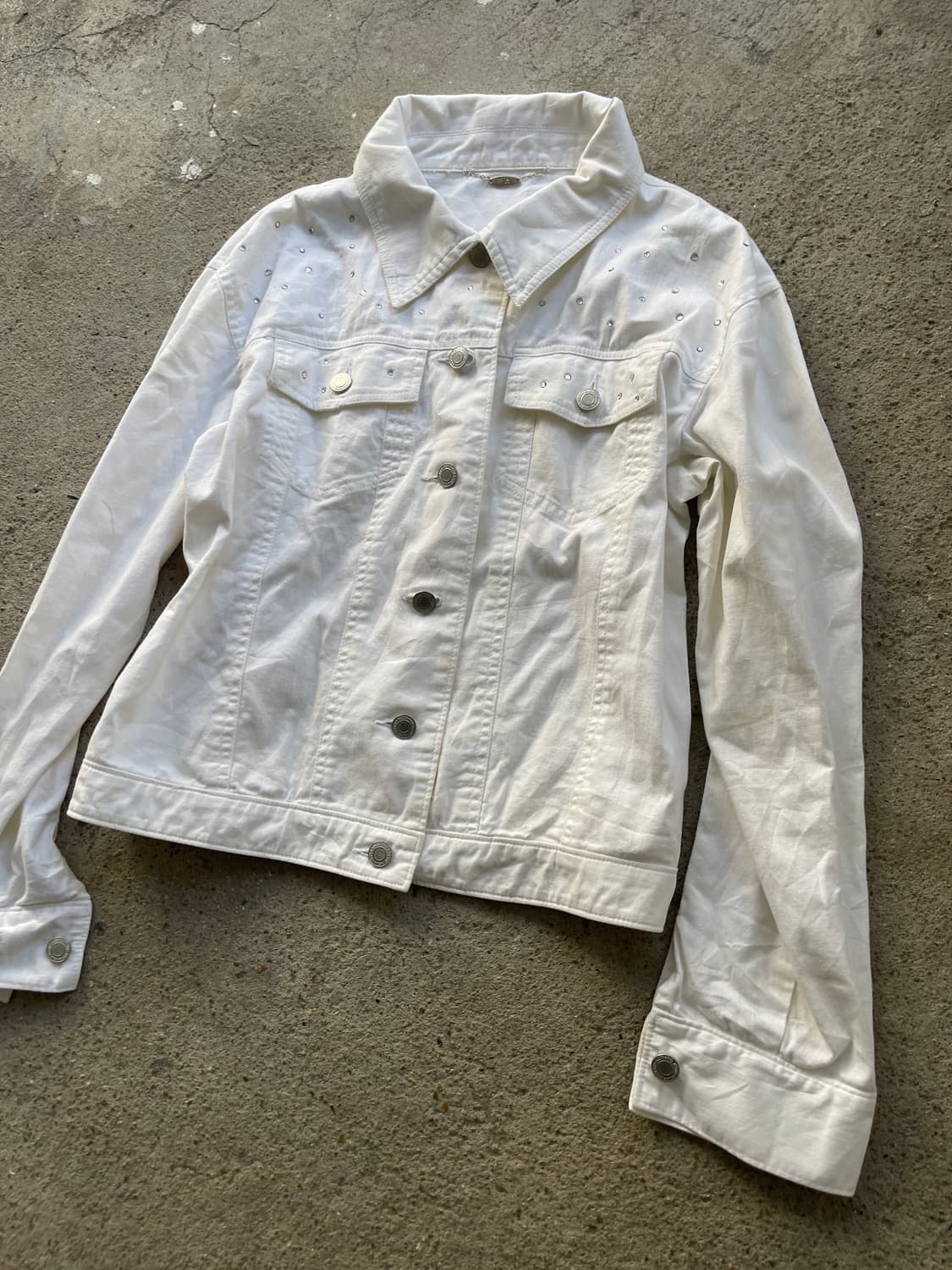 Beads white denim jacket 상품이미지2