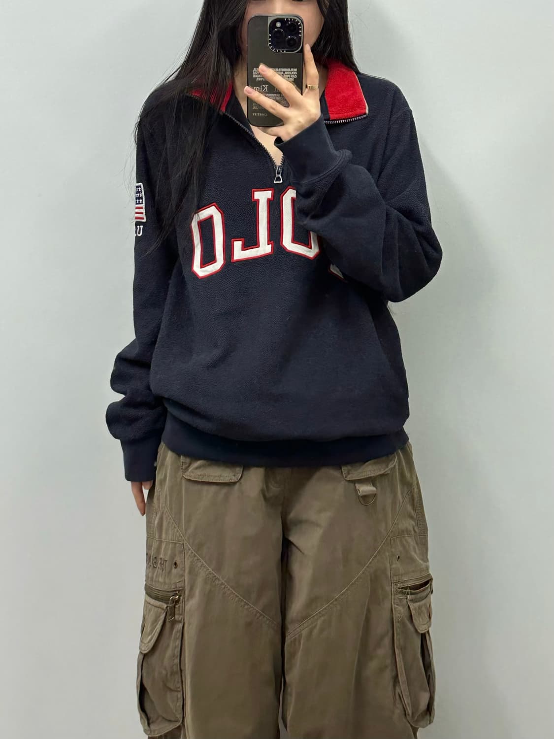 폴로 랄프로렌 성조기 빅로고 플리스 하프 집업 상품이미지1