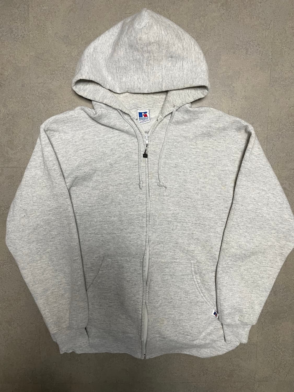 90s USA 러셀 RUSSELL 배기 후드 집업 애쉬 그레이 상품이미지1