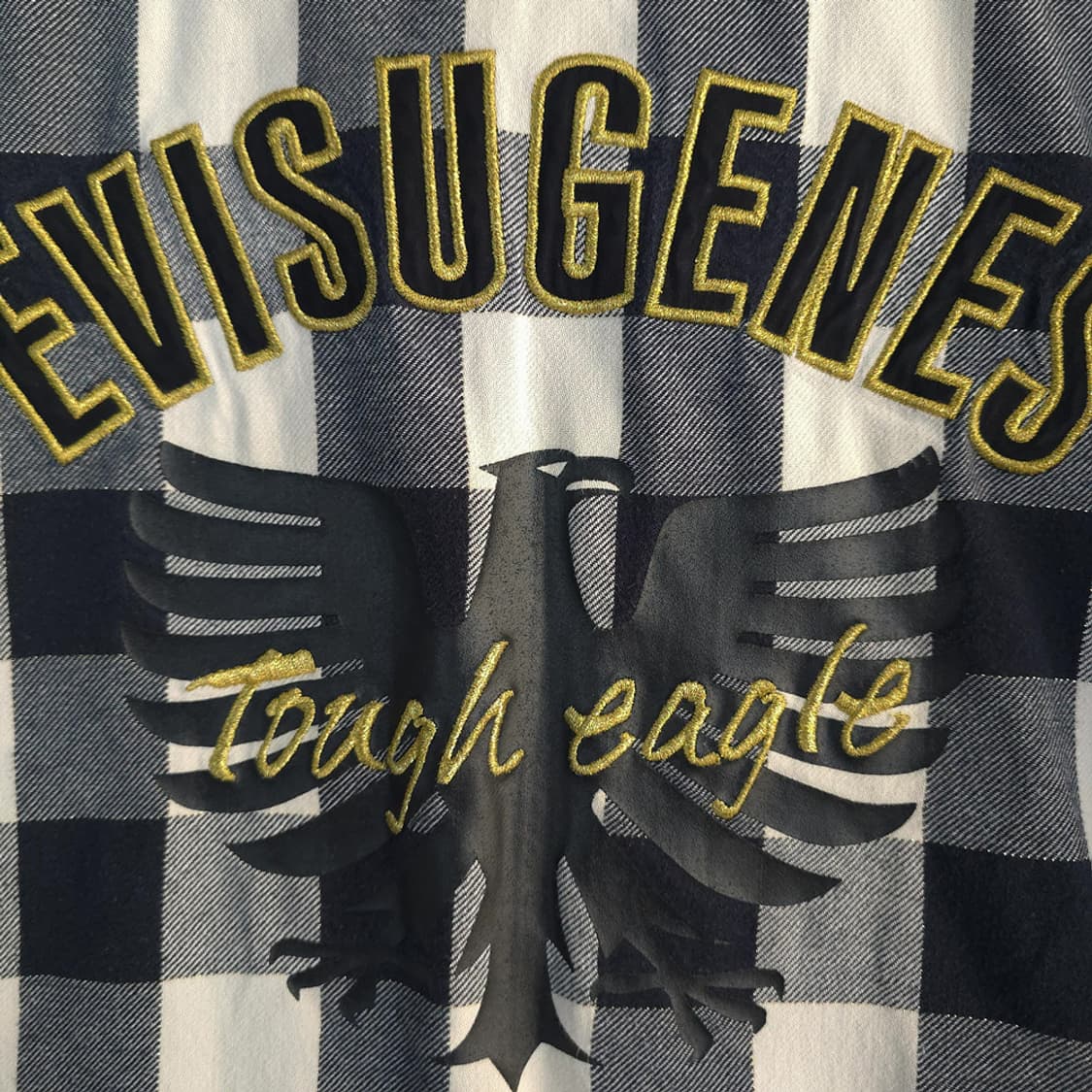 에비수 EVISU 체크 셔츠 블랙/화이트 XL 상품이미지7