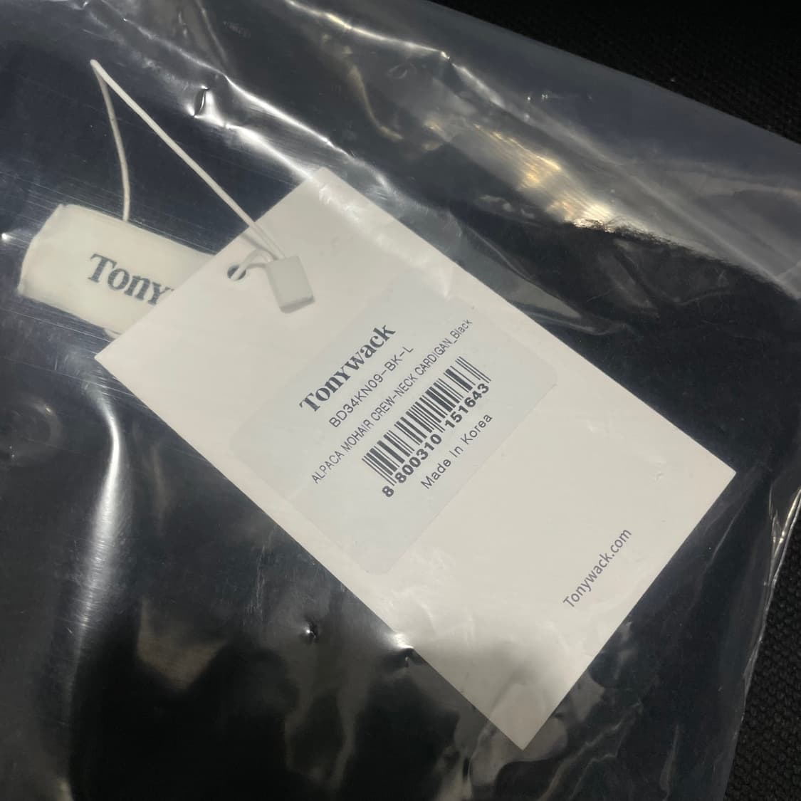 토니웩/ 알파카 모헤어 크루넥 가디건 블랙/ L 상품이미지8