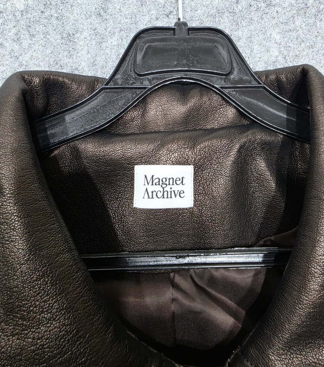 마그넷 아카이브 오버핏 미니멀무드 비건 레더 자켓 가죽 자켓 브라운 상품이미지8