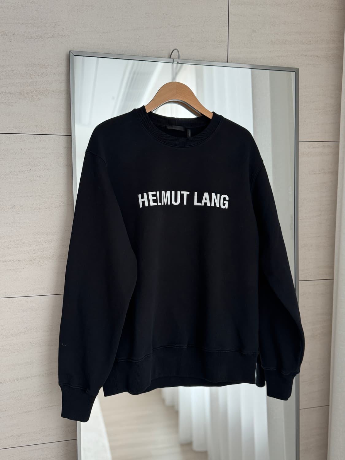 🖤 헬무트랭(Helmut Lang) 블랙 크루넥 맨투맨 상품이미지1