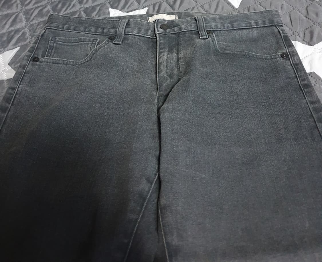 (재팬원사) 유니클로 테이퍼드 스키니 워시드 스판 데님팬츠 그레이(32) 상품이미지2