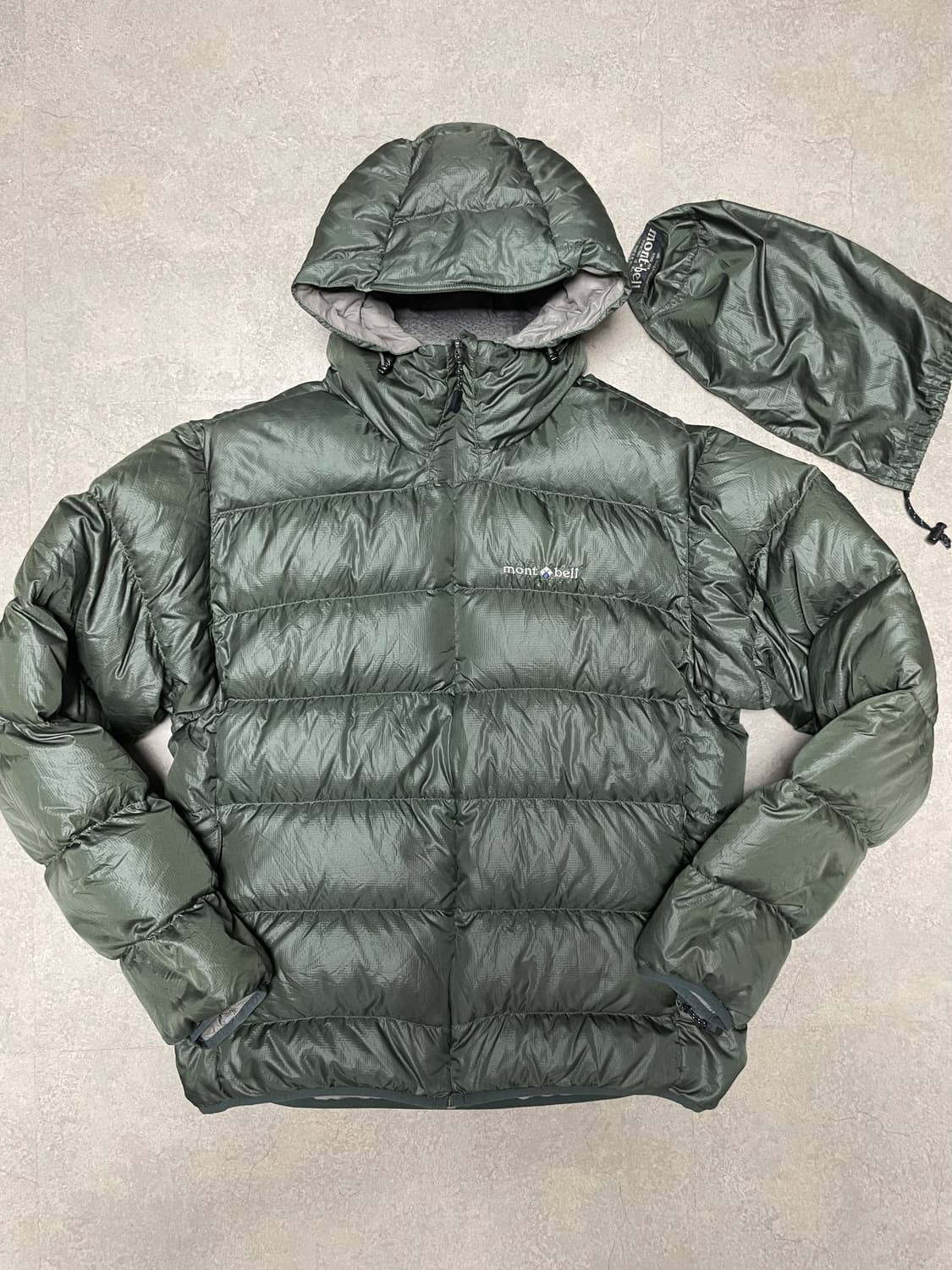 빈티지 몽벨 라이트 알파인 구스 다운 패딩 자켓 올리브 카키 상품이미지1