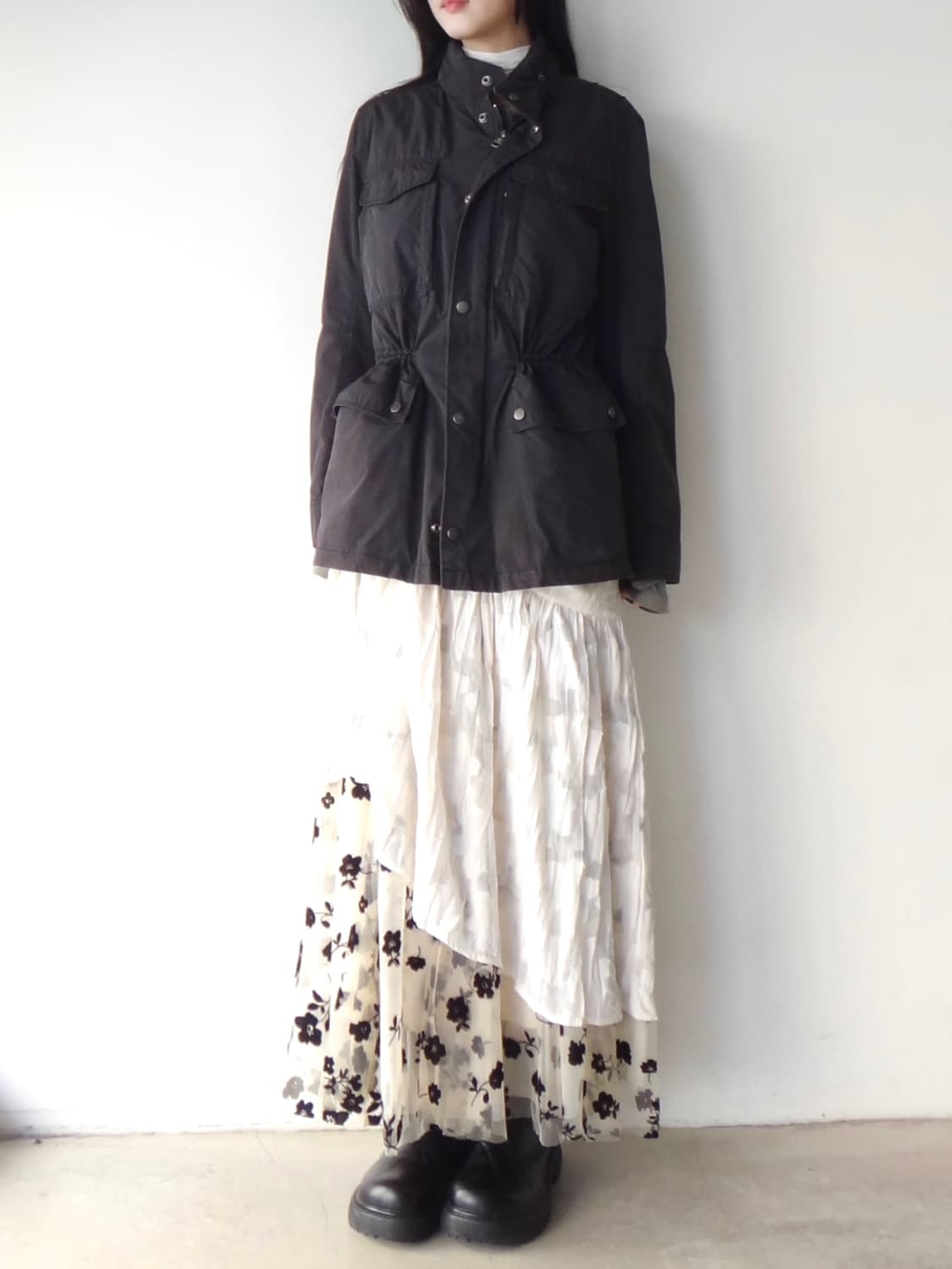 Spring flower tulle skirt / ivory 상품이미지7