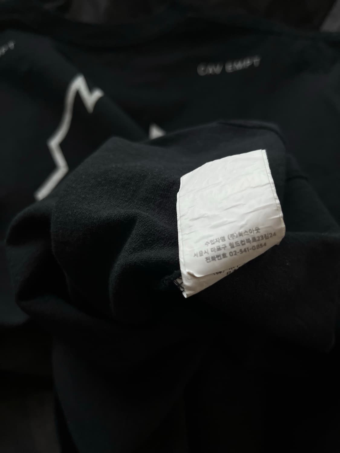 카브엠트(cavempt) / 프린팅 티셔츠 블랙 / XXL 상품이미지7