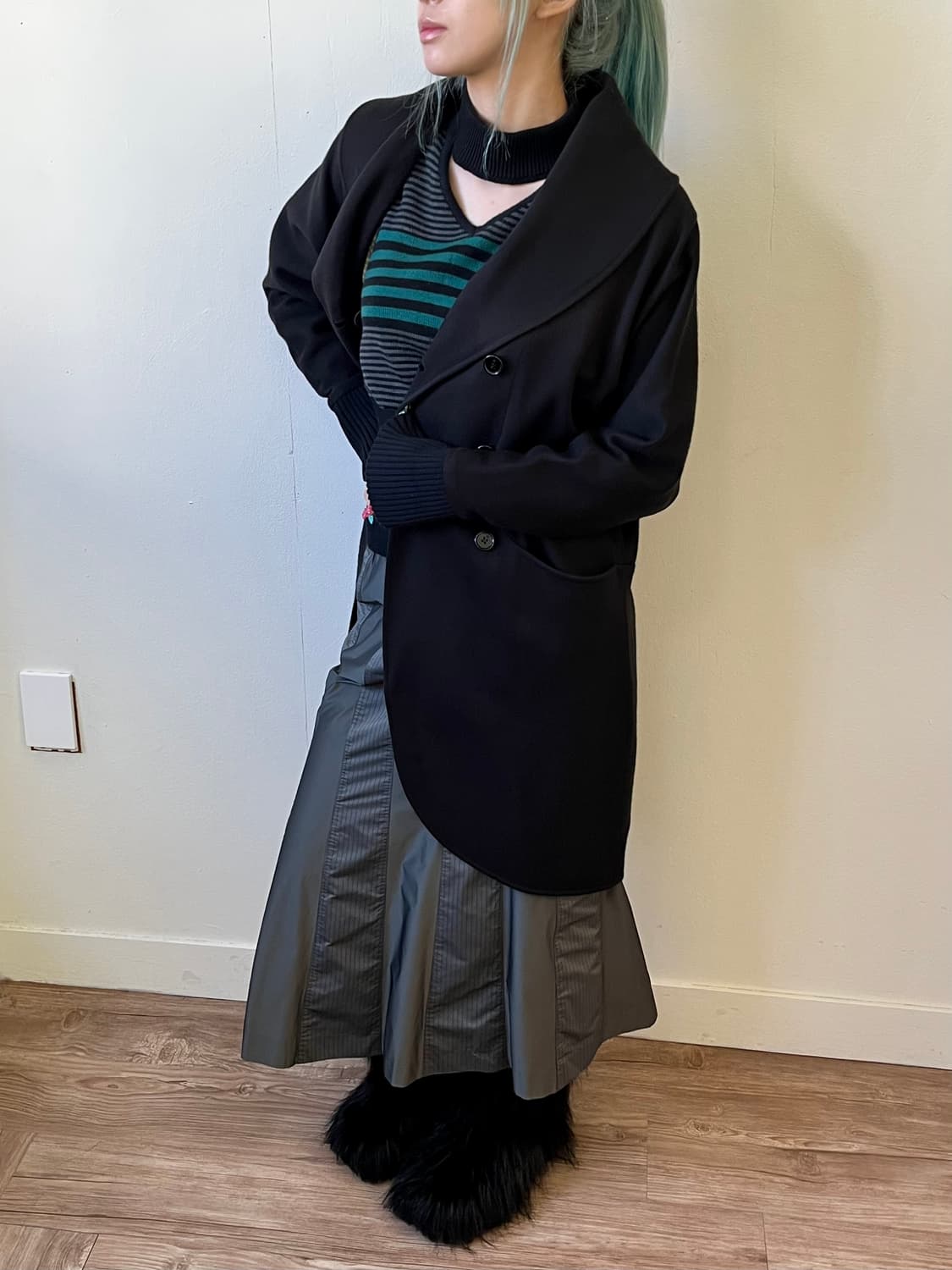 MISSONI 숄 카라 블랙 코트 상품이미지6