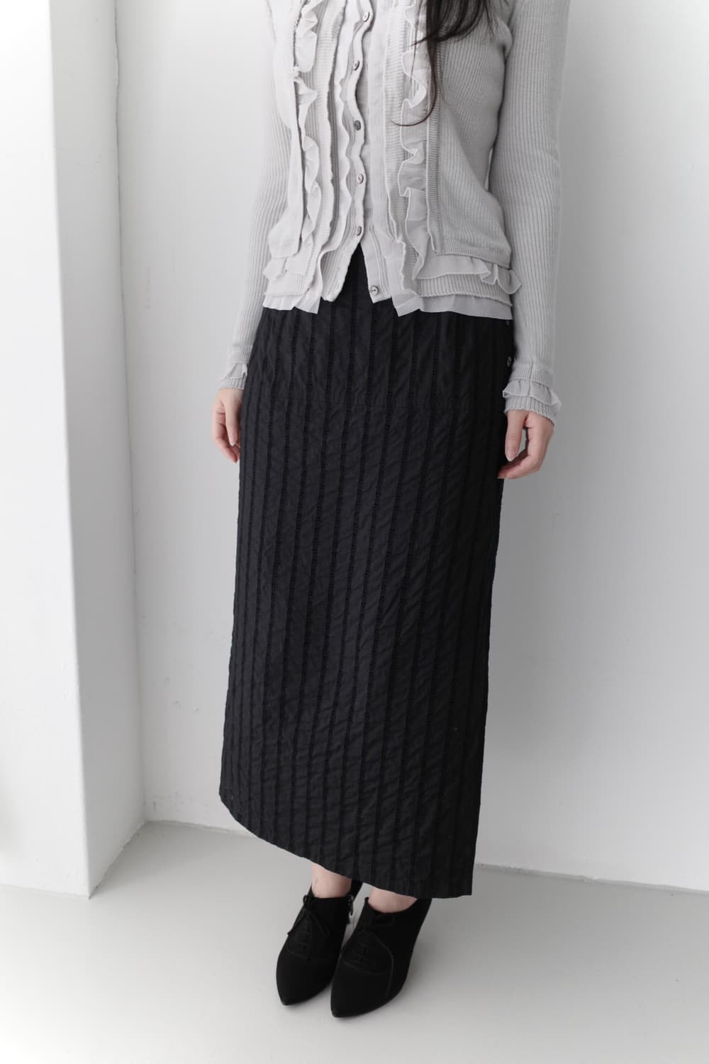 stripe button wrap skirt 상품이미지5