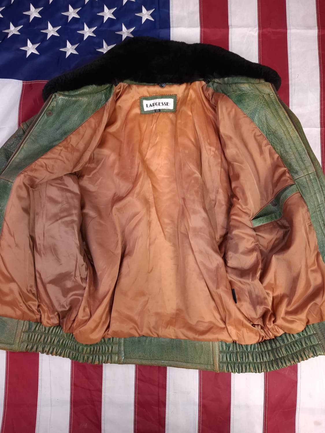 90's 일본판 빈티지 리얼레더 항공자켓 상품이미지10