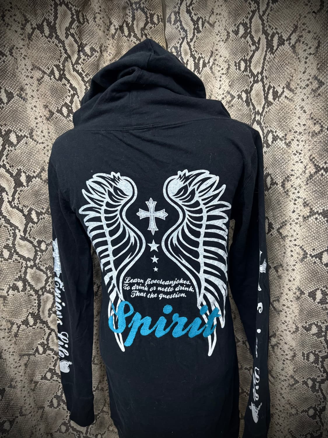 [00‘s] Wings&Cross Print Hoodie Sleeve 상품이미지10