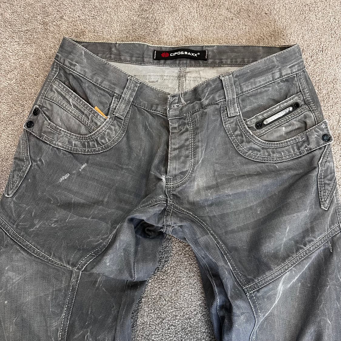 Cipo&Baxx y2k 그레이 워시드 데님 팬츠36 상품이미지2