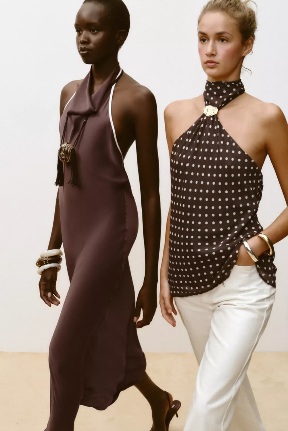 ZARA 자라 도트 무늬 장식 홀터넥 탑 s 상품이미지2
