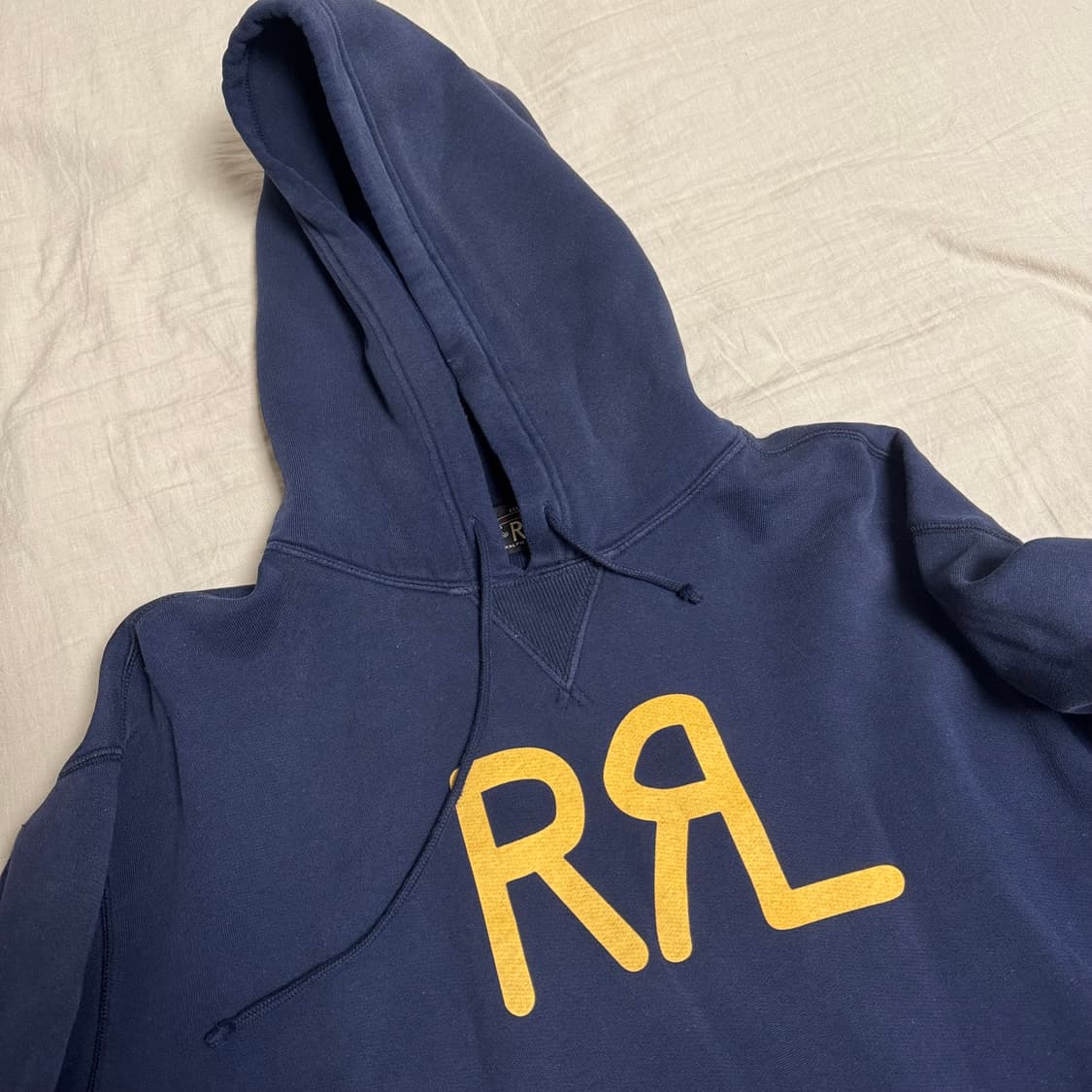 [XL]더블알엘 로고 플리스 후디 네이비 상품이미지3
