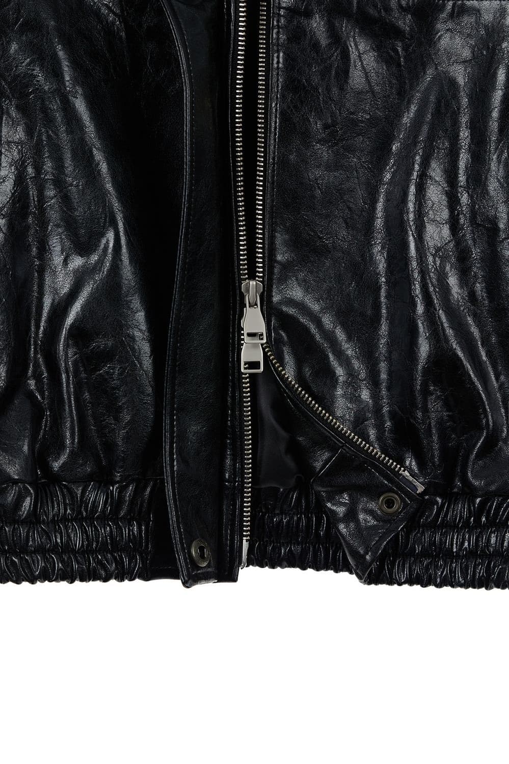 다이닛 레이싱 바이커 레더 자켓 블랙 상품이미지6