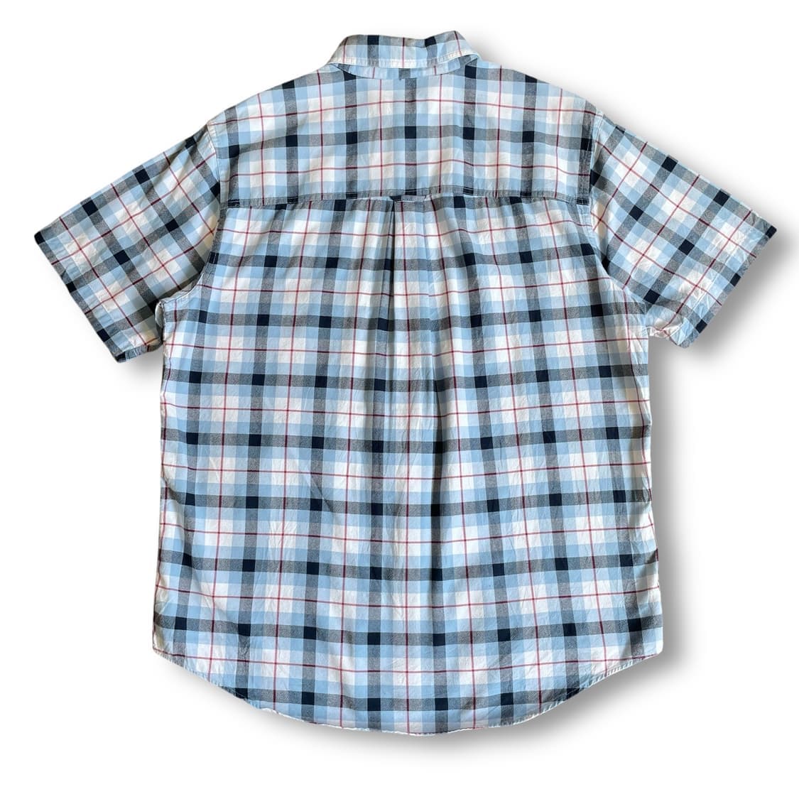 CHAPS 챕스 스카이블루 블랙 체크 원포켓 반팔 셔츠 L 상품이미지2