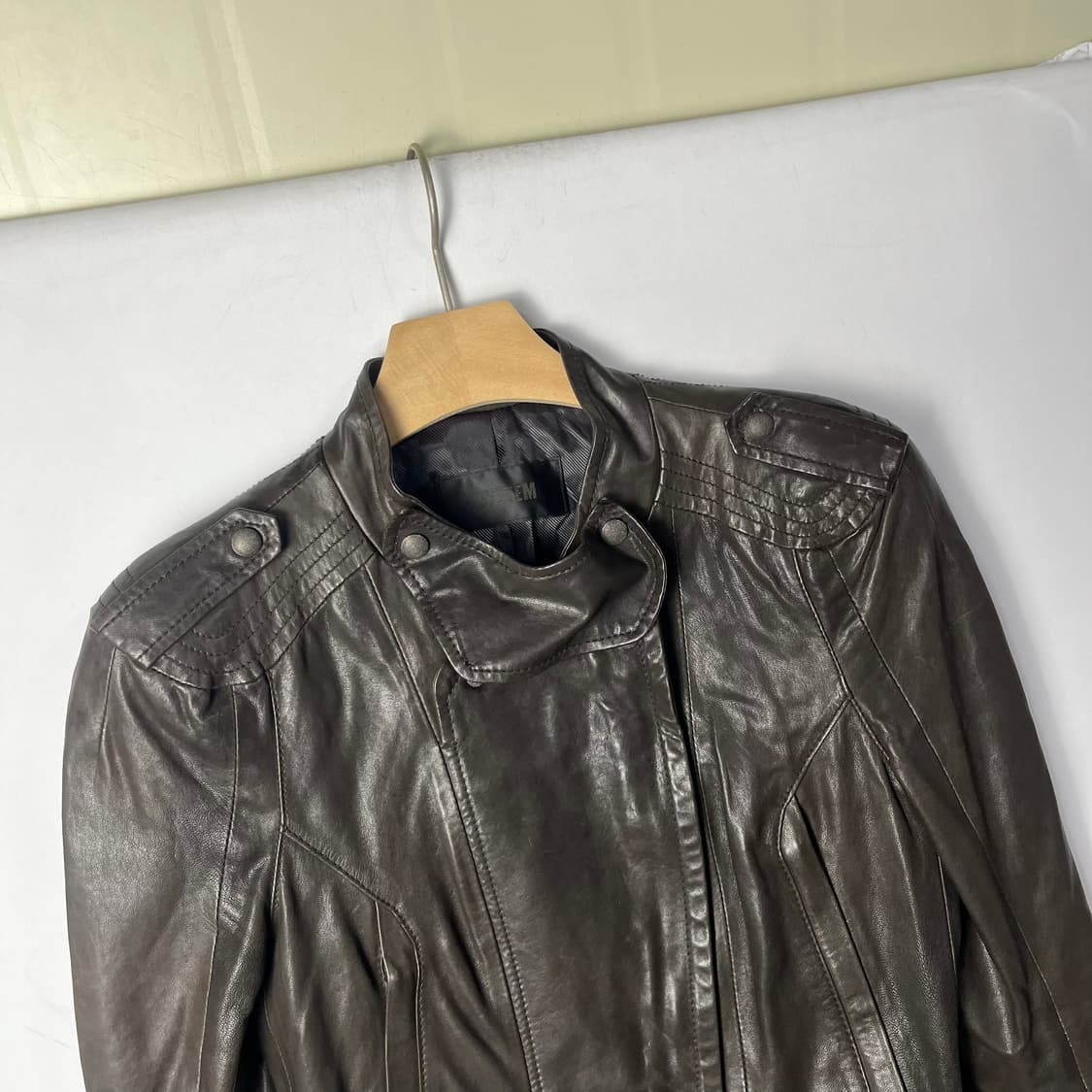 [SYSTEM] 시스템 램스킨 크롭 라이더자켓 상품이미지3