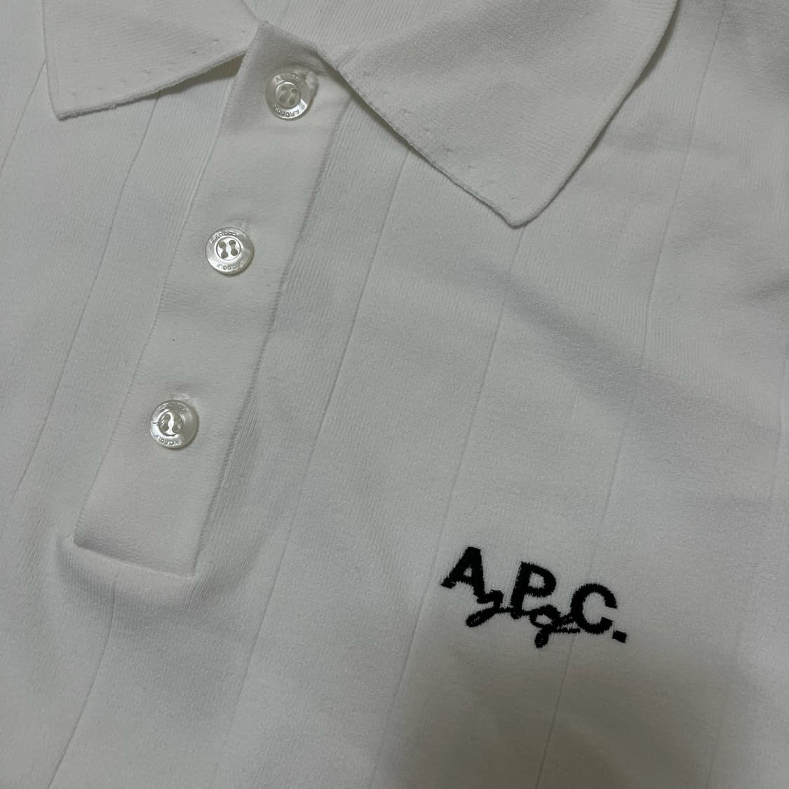 A.P.C 아페쎄 골프 남성 화이트 PK 반팔 카라티 L 상품이미지3