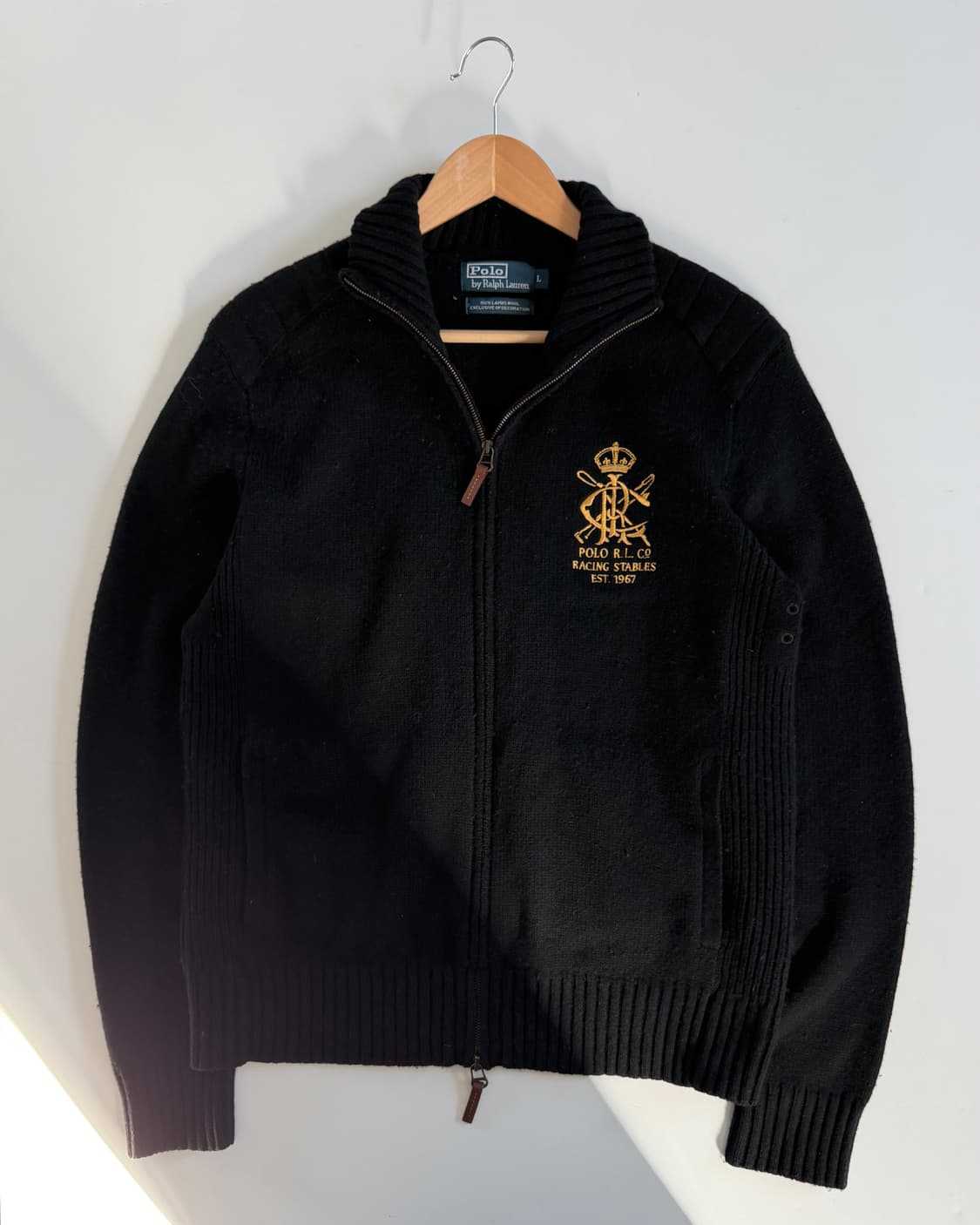Polo 폴로 랄프로렌 골프자수로고 램스울 니트집업 상품이미지1