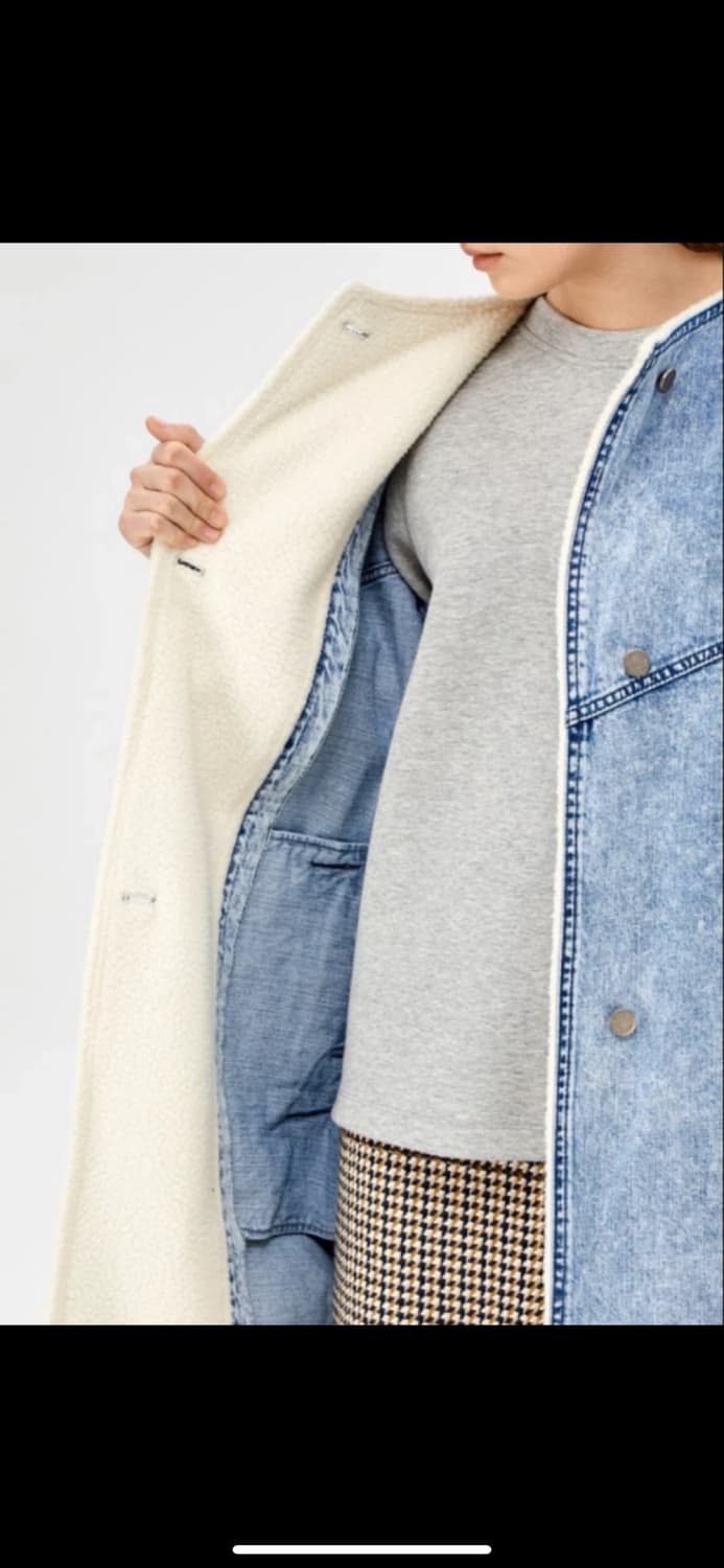 시스템 덤블포인트.데님코트😎 - 타임 마쥬 산드로 상품이미지2