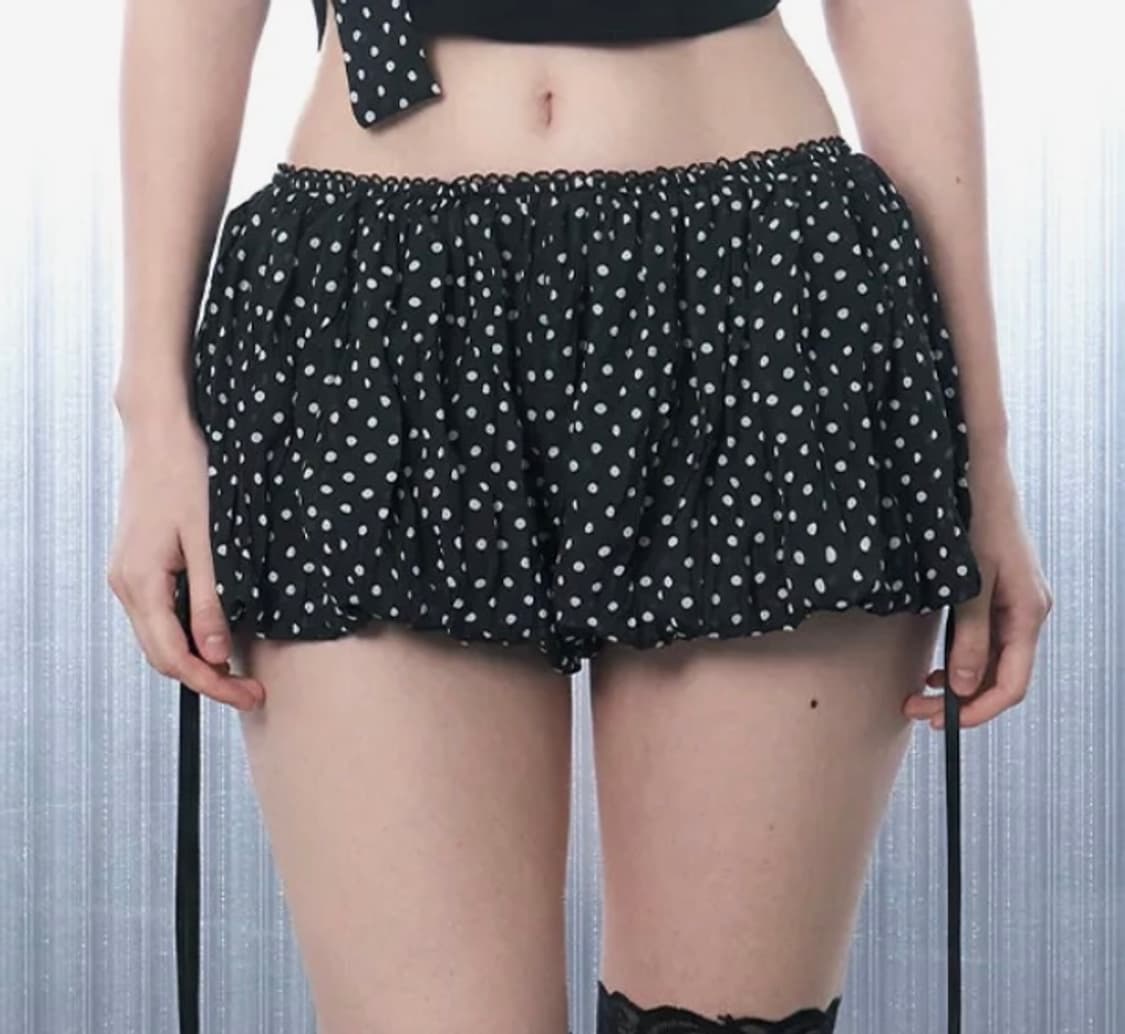 힐다 도트 벌룬 숏츠 블랙 상품이미지1