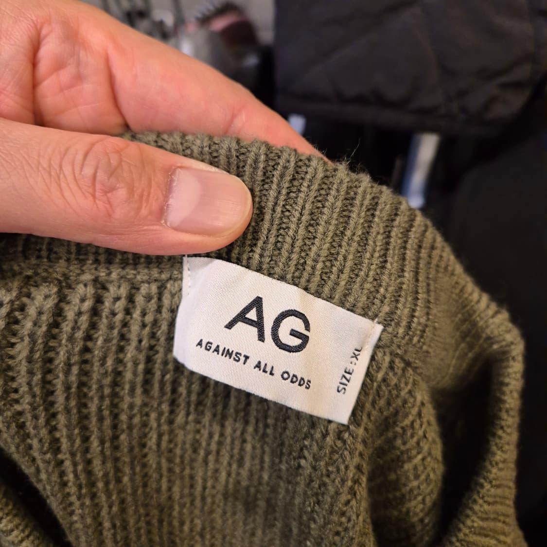 XL 카키 무지 니트 상품이미지3