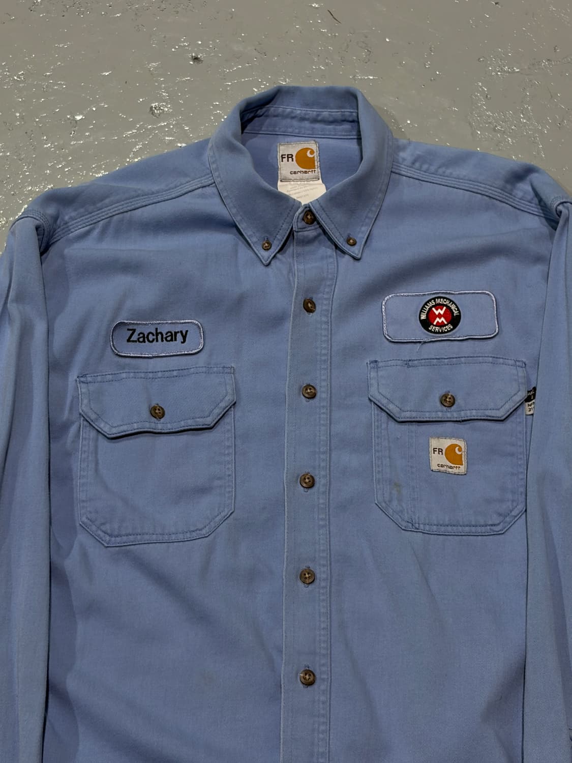빈티지 칼하트(Carhartt) FR라인 스카이블루 워크셔츠 상품이미지2