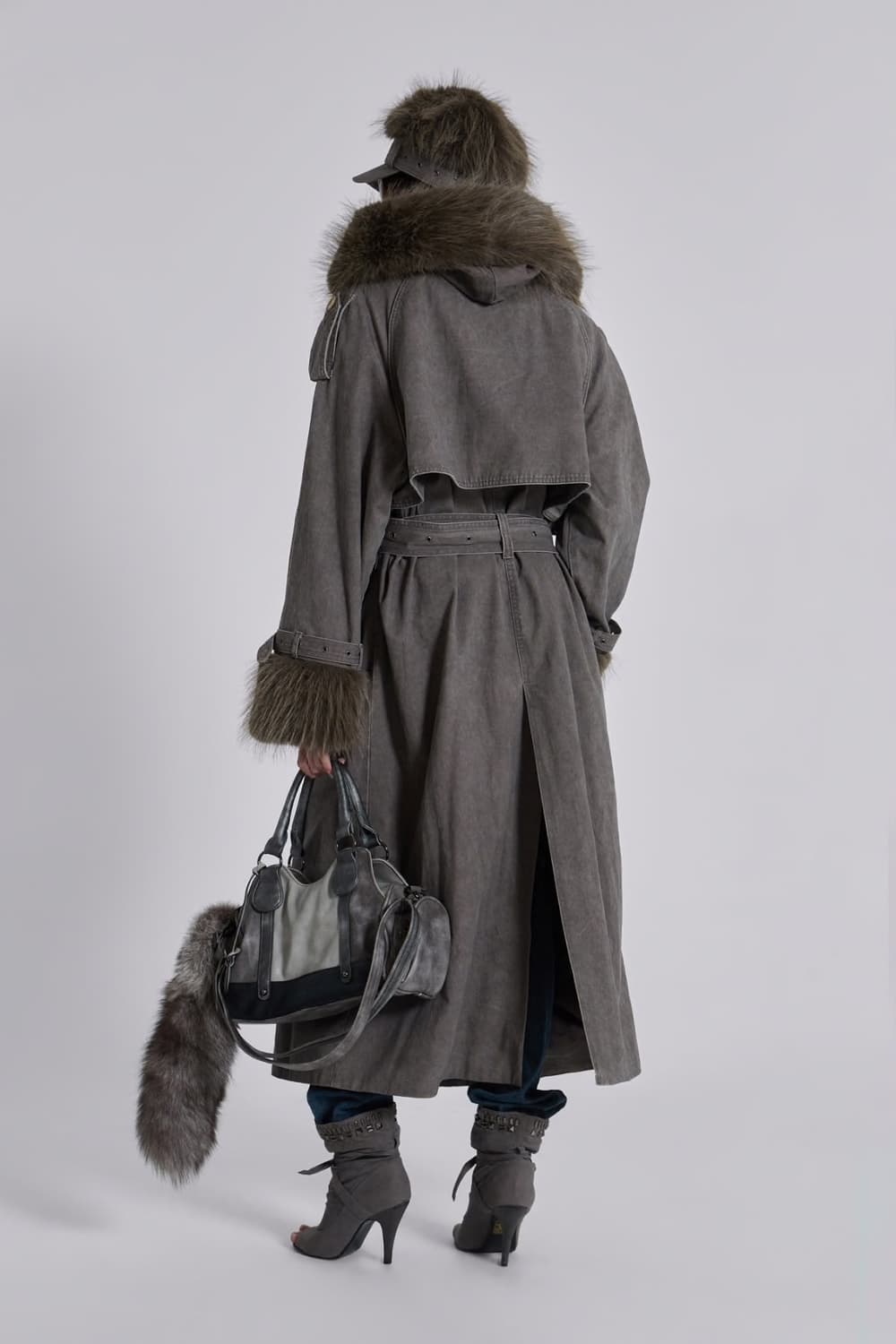 Jaded london Vania Faux Fur Trench Coat 상품이미지2