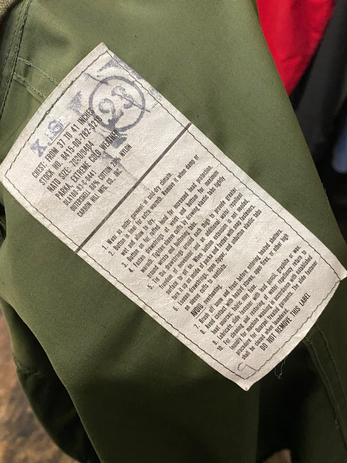 [M] 80s U.S. Army OG M-65 Fishtail Parka 상품이미지8