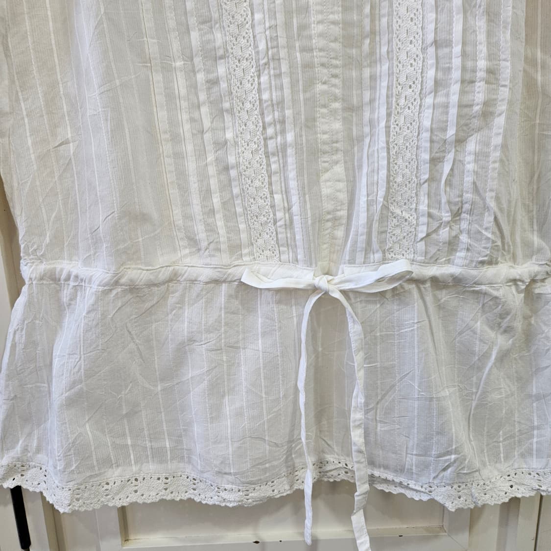 코튼 레이스 스트링 블라우스 상품이미지4