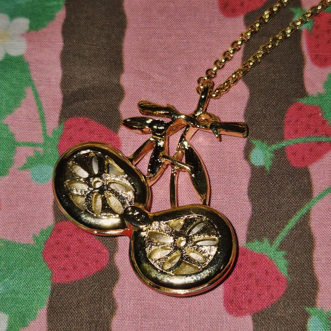 90s 미국 케네스제이 레인 빅 체리 목걸이 상품이미지8