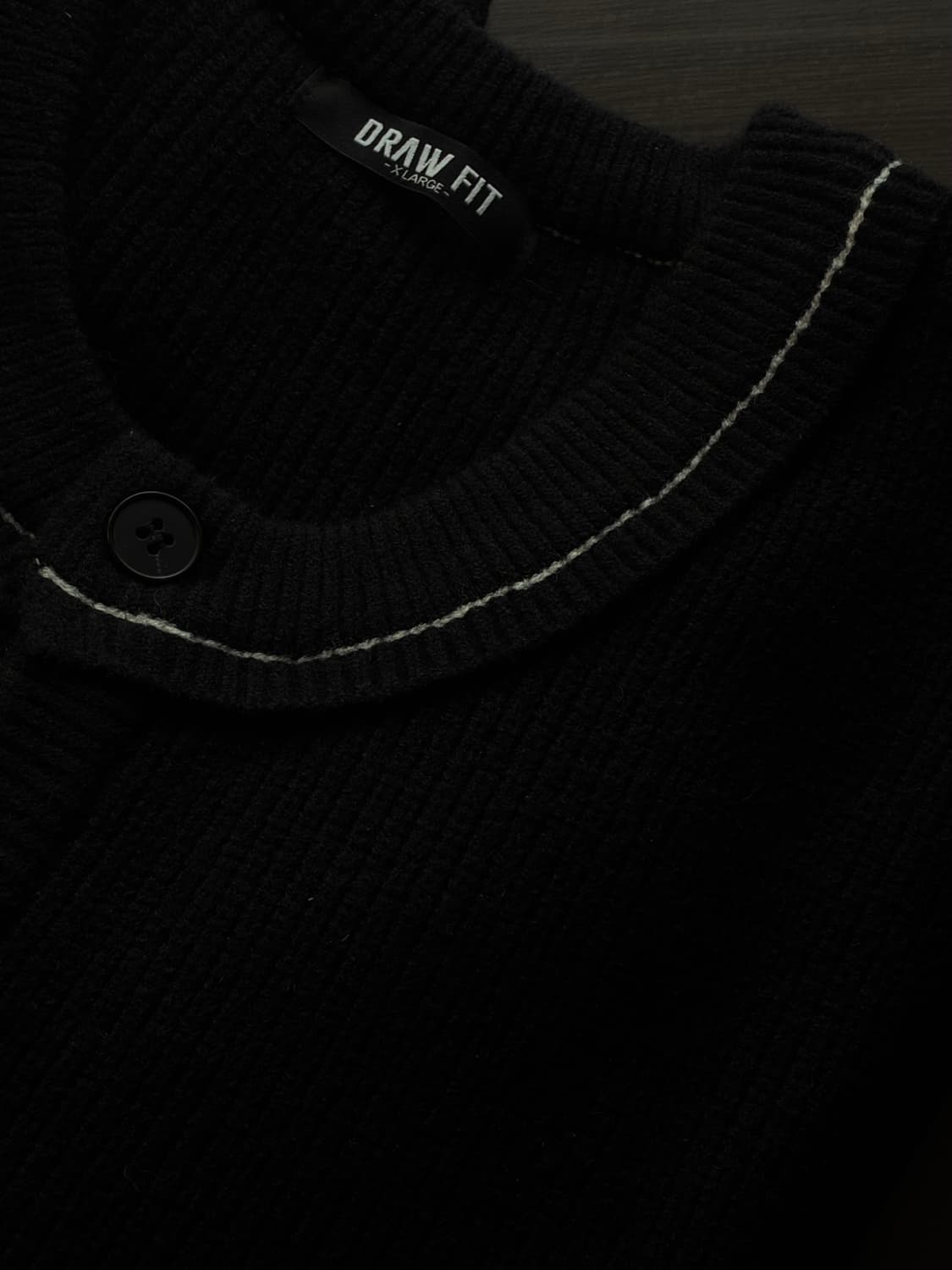 (XL) 드로우핏 스티치 포인트 PBT 라운드 가디건 [BLACK] 상품이미지10