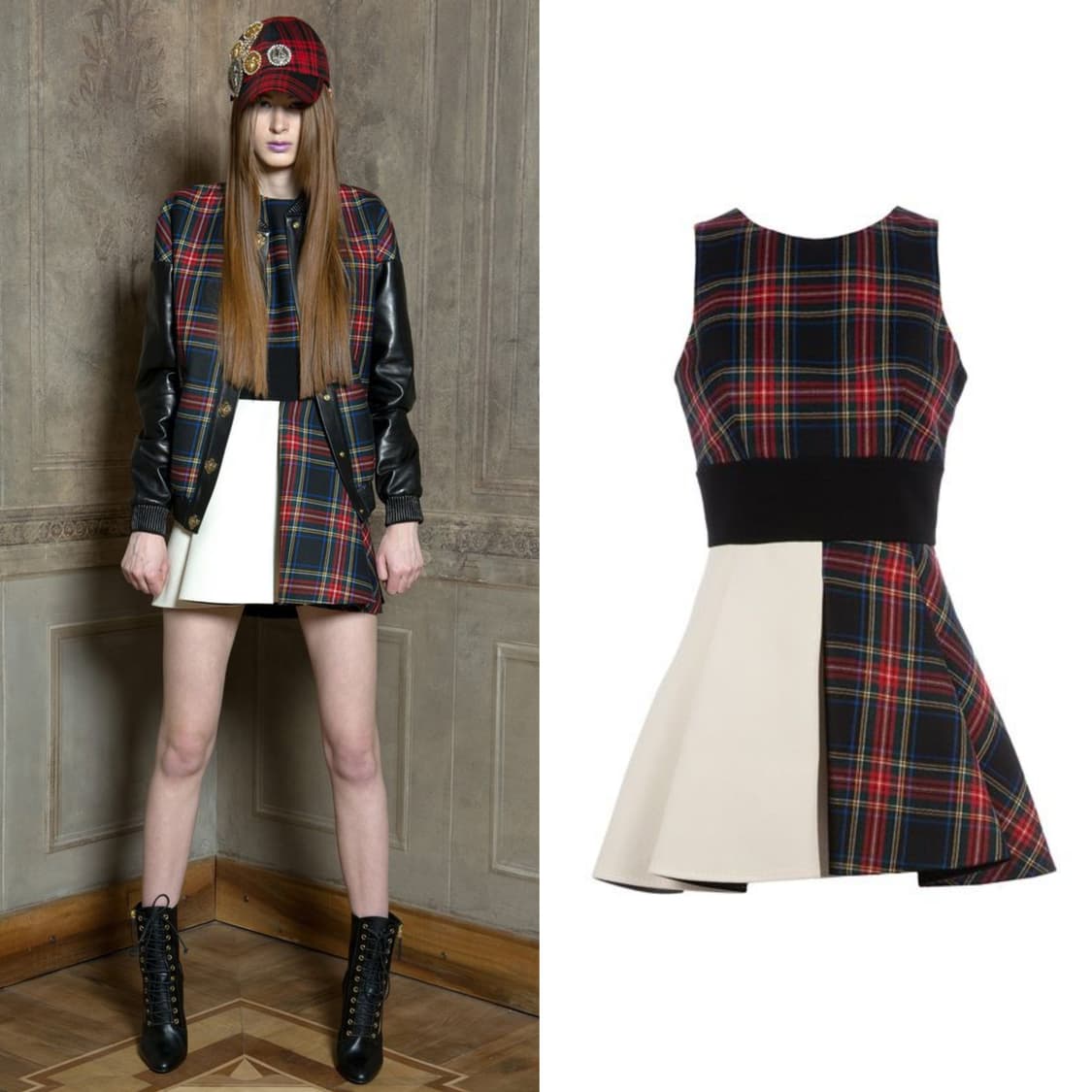 파우스토 푸글리시 울 체크 드레스 상품이미지1