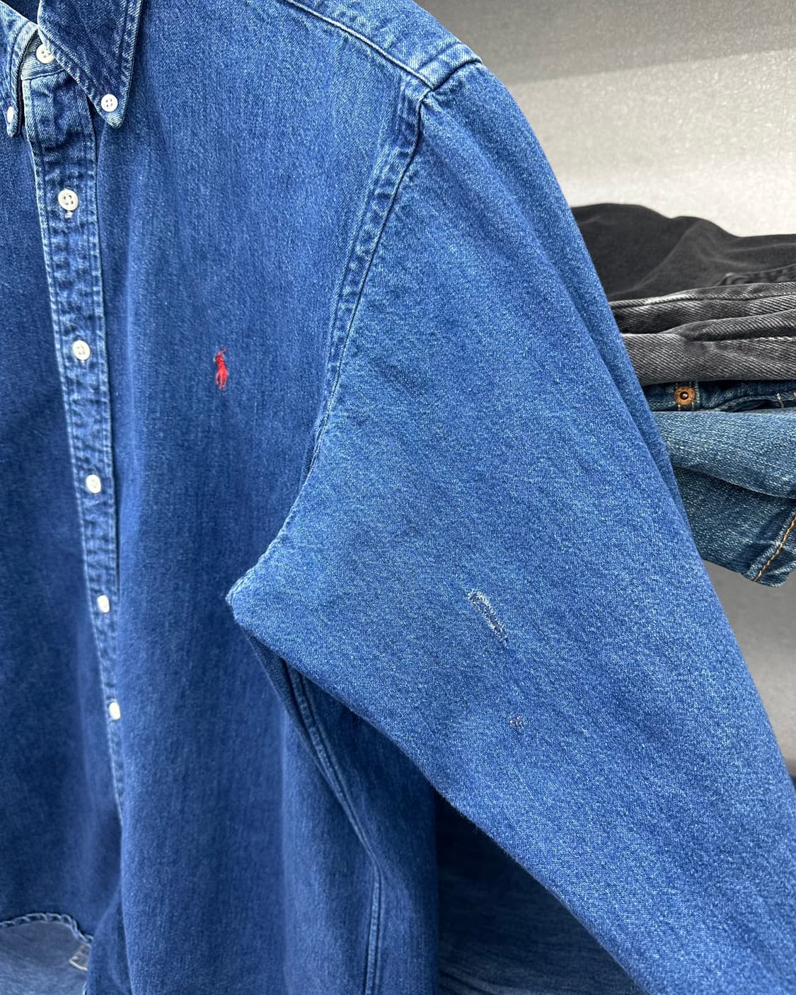 (L)80~90'S 폴로 컨트리 USA 데님셔츠-M1815 상품이미지6